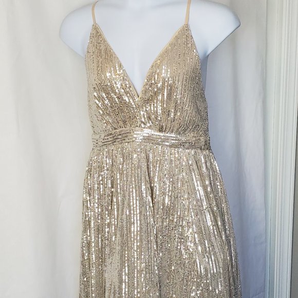 Plus Size Silver Mini Dress - Picture 1 of 7